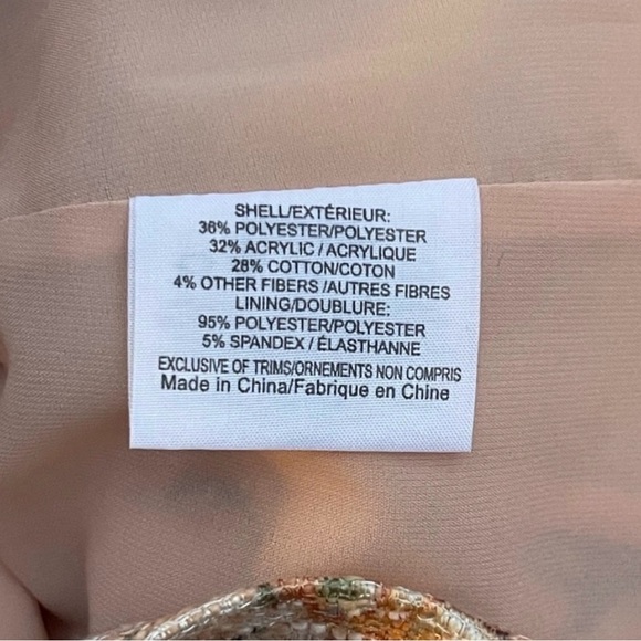 Tory Burch Cream/Peach Multi Kaley Floral Tweed Crew Neck Short Sleeve Dress (2) - Picture 12 of 13